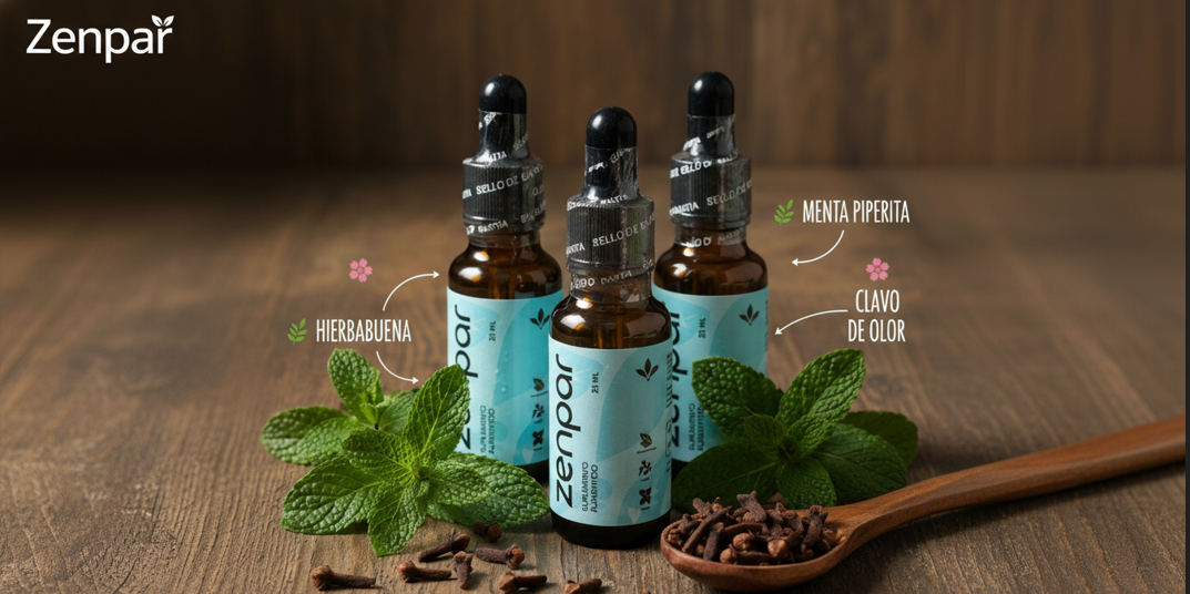 Zenpar: suplemento menta, hierbabuena y clavo para la salud digestiva